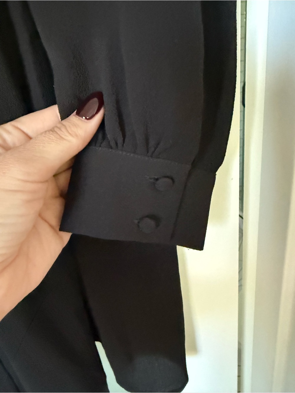 Sezane Black Mini Dress with Long Sleeves - Picture 4 of 8